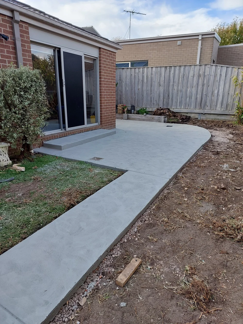 Rear patio & wrap-around path