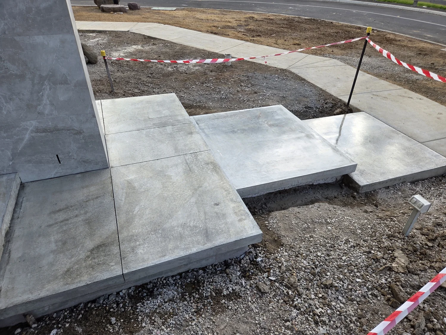 Stepped modern entry slabs